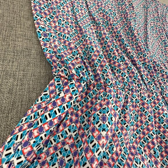 GAP Romper Large Elastic Waist Blue Pink Red White Round Neck‎ Sleeveless - Picture 5 of 16